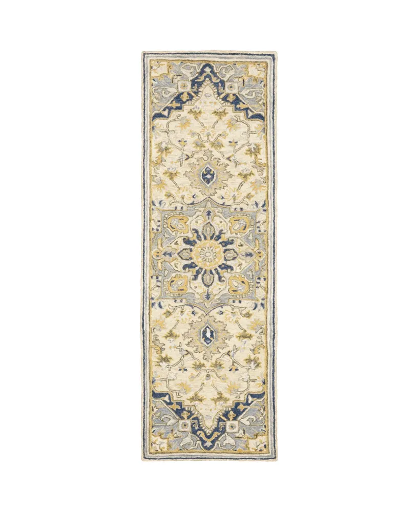 Jhb Design Garden GAR02 Blue 2'6" x 8' Runner Rug