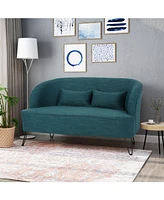 Noble House Nilton Modern Loveseat with Hairpin Legs