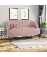 Noble House Lupine Modern Loveseat with Hairpin Legs