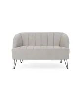 Noble House Lupine Modern Loveseat with Hairpin Legs