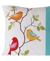 Levtex Sophia Pieced Bird Embroidered Decorative Pillow, 20" x 20"