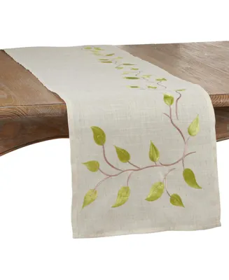 Saro Lifestyle Embroidered Vine Runner