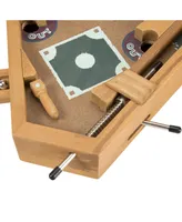 Hey Play Baseball Pinball Tabletop Skill Game - Classic Miniature Wooden Retro Sports Arcade Desktop Toy For Adult Collectors And Children