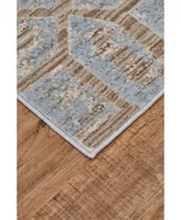 Feizy Milton R3472 White 2'7" x 8' Runner Rug