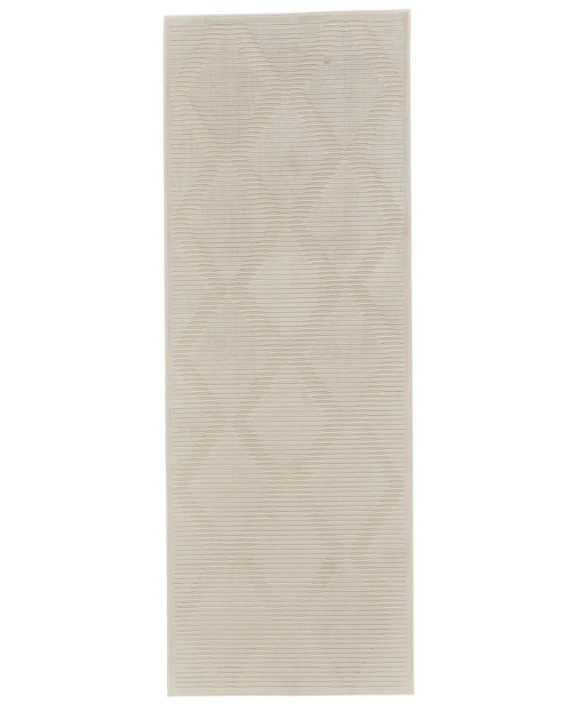 Feizy Prasad R3678 Cream 2'10" x 7'10" Runner Rug