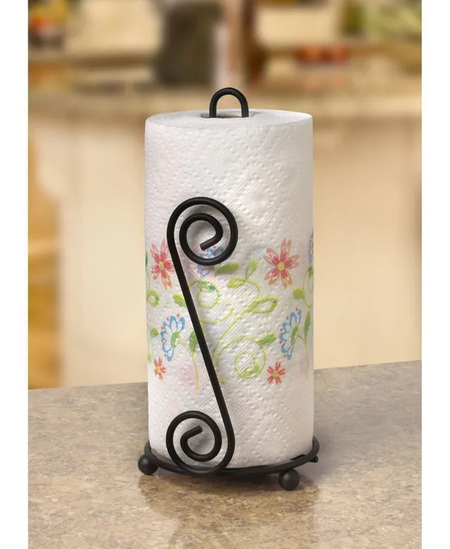 Scroll Paper Towel Organizer by BrylaneHome in Black