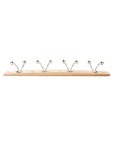 Spectrum Stratford Wall Mount 4-Double Hook Wood Rack