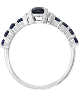Lali Jewels Sapphire (1-5/8 ct. t.w.) & Diamond (1/20 ct. t.w.) Ring in 14k White Gold