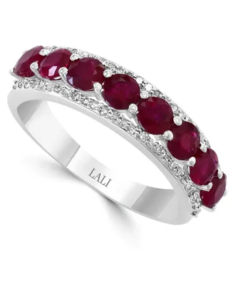 Lali Jewels Ruby (1-7/8 ct. t.w.) & Diamond (1/6 Ring 14k White Gold
