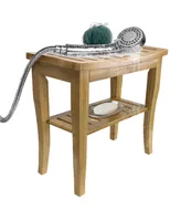 Sorbus 2 Tier Bamboo Bench Stool with Shelf