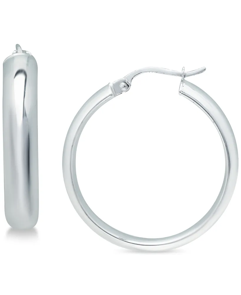 Giani Bernini Medium Polished Hoop Earrings in Sterling Silver, 35mm, Created for Macy's