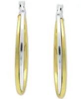 Giani Bernini Medium Two-Tone Twist Hoop Earrings in Sterling Silver & 18k Gold Plated Sterling Silver, 35mm, Created for Macy's - Two