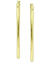 Giani Bernini Medium Oval Skinny Hoop Earrings 18K Gold-Plated Sterling Silver, or 1-5/8", Created for Macy's