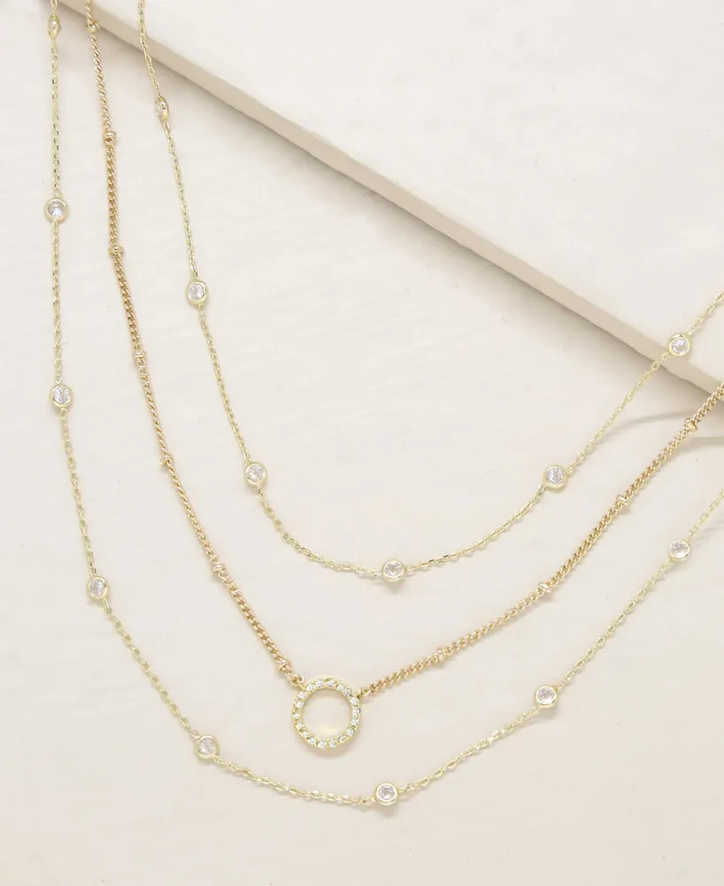 Ettika Monroe Crystal Strand Layered Necklace