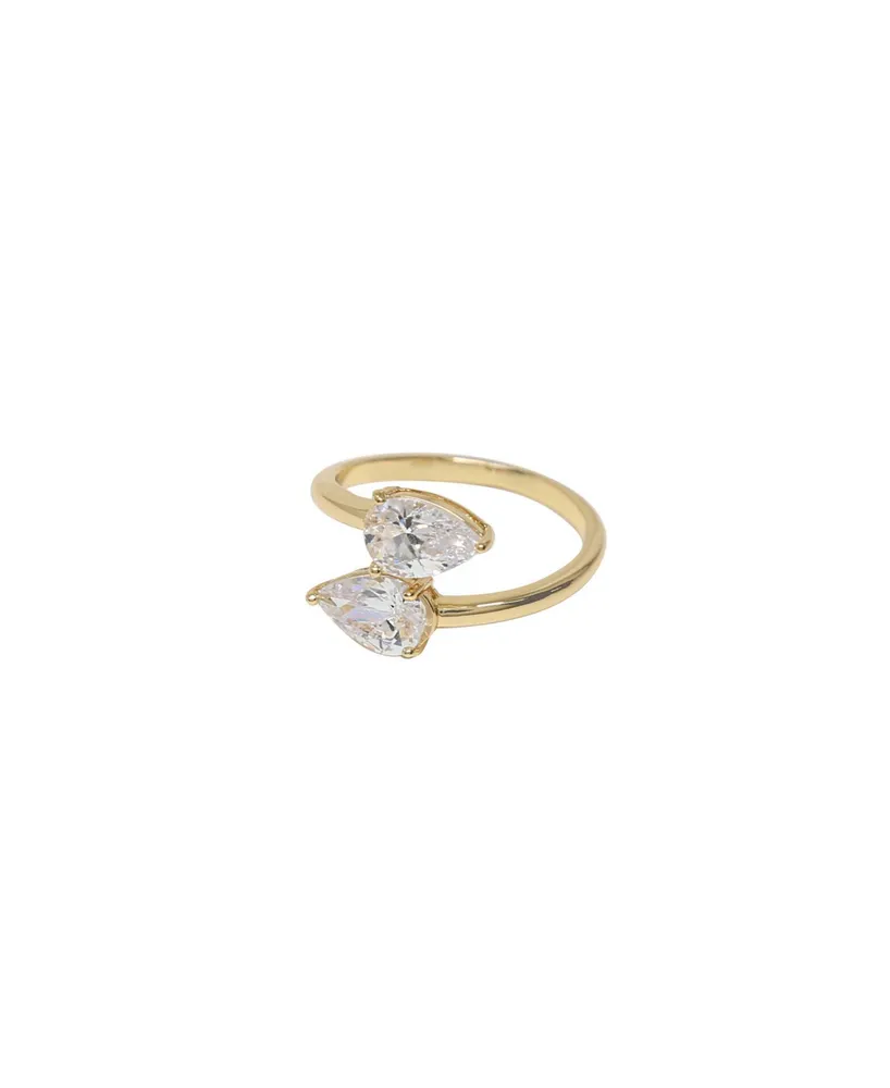 Ettika Crystal Teardop and Gold - Tone Wrap Ring