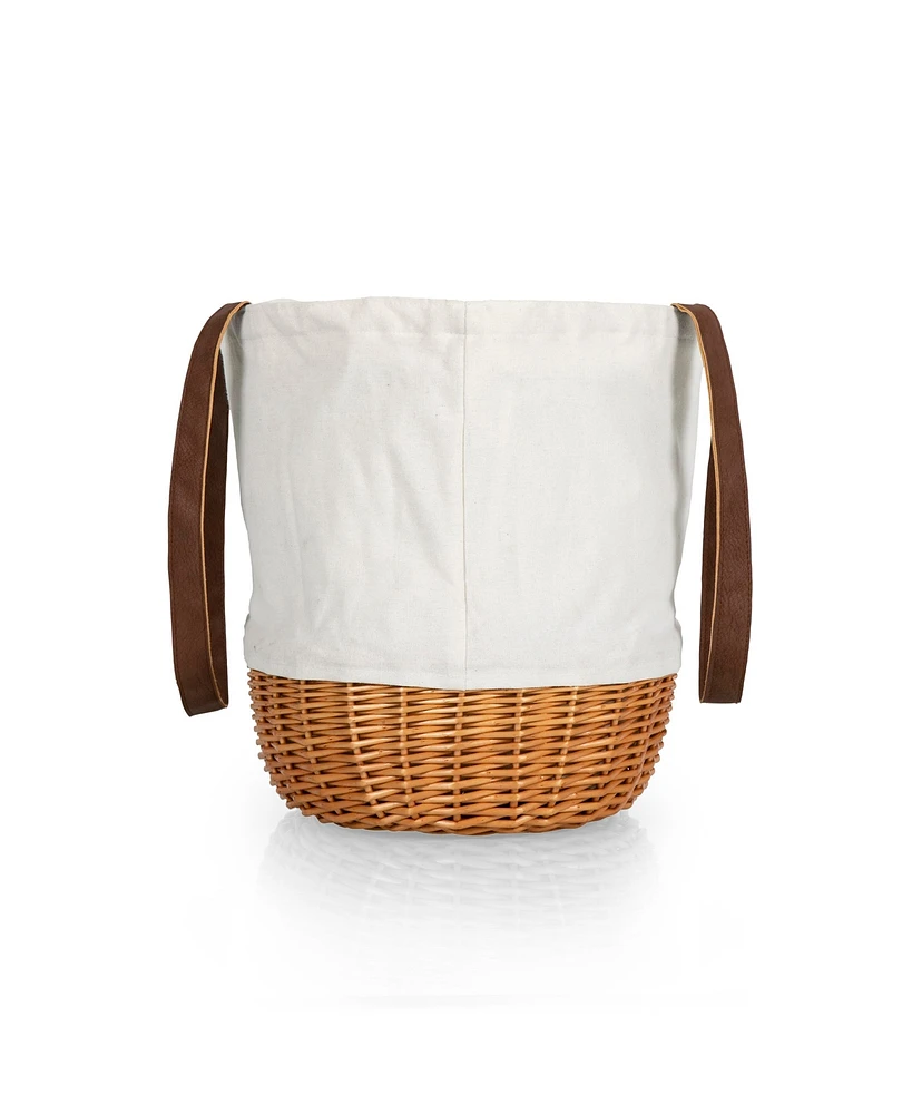 Picnic Time Coronado Canvas and Willow Basket Tote