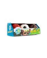 Toysmith Get Outside Go Pro-Ball Set, Pack of Soccer Ball, Football and 5-Inch Basketball