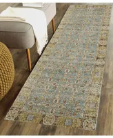 Amer Rugs Eternal Ete-27 Teal/ Gold 2'7" x 7'6" Runner Rug