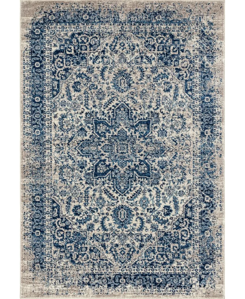 Closeout! Amer Rugs Manhattan Man-39 Beige/Teal 5'3" x 7'6" Area Rug