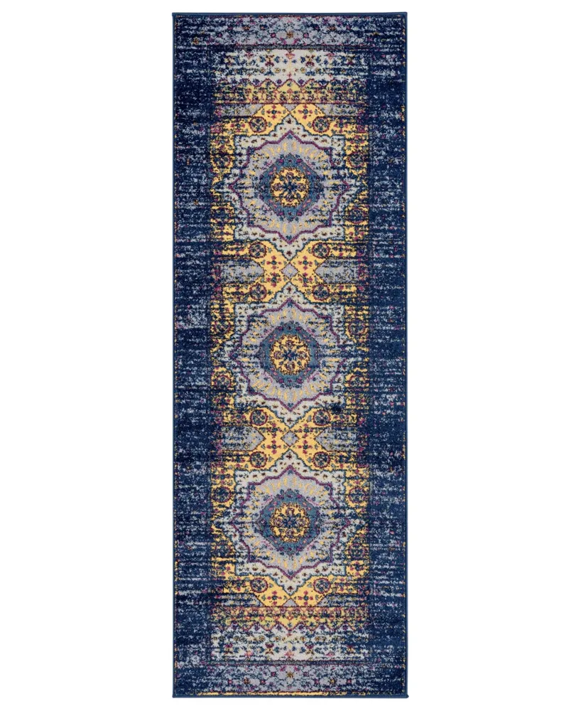 Closeout! Amer Rugs Manhattan Man-34 Navy 2'6" x 7'6" Runner Rug