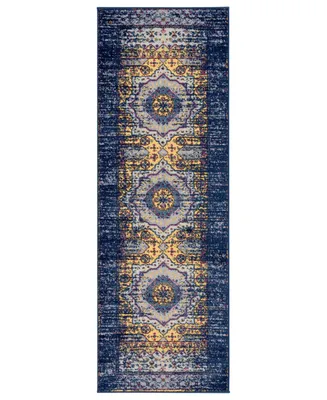 Closeout! Amer Rugs Manhattan Man-34 Navy 2'6" x 7'6" Runner Rug