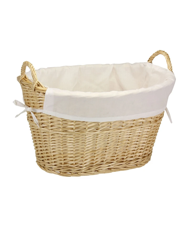 Willow Lined Basket with Handles