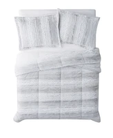 Christian Siriano New York Snow Leopard 3 Piece Comforter Set, King