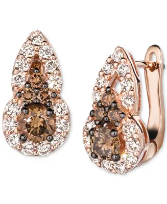 Le Vian Chocolate Diamond (1/2 ct. t.w.) & Nude (3/8 Leverback Earrings 14k Rose Gold, White Gold or Yellow