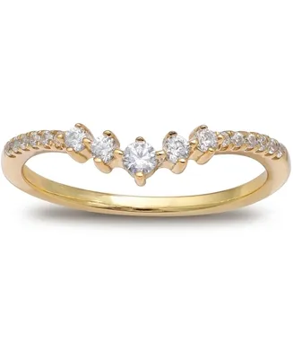 Giani Bernini Cubic Zirconia V Band 18k Gold-Plated Sterling Silver, Created for Macy's