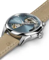 Hamilton Women's Swiss Automatic Jazzmaster Open Heart Beige Leather Strap Watch 36mm