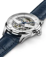 Hamilton Men's Swiss Automatic Jazzmaster Blue Leather Strap Watch 42mm