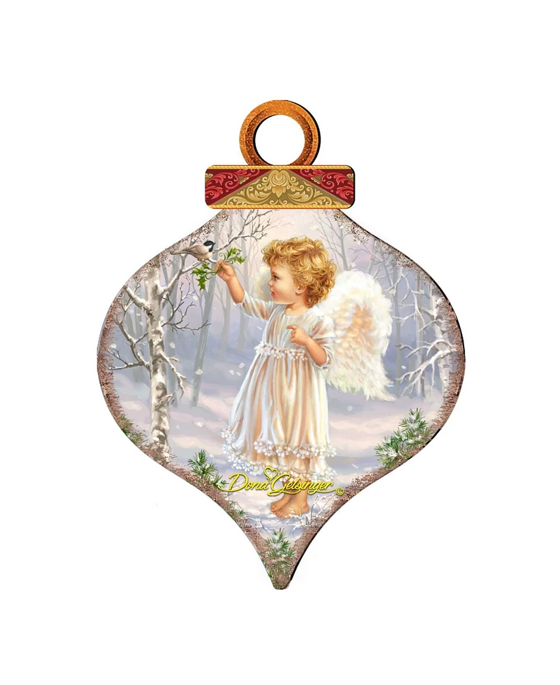 Designocracy by Dona Gelsinger Little-Winter-Blessings Ornament and Drop Ornament, Set of 2 Each