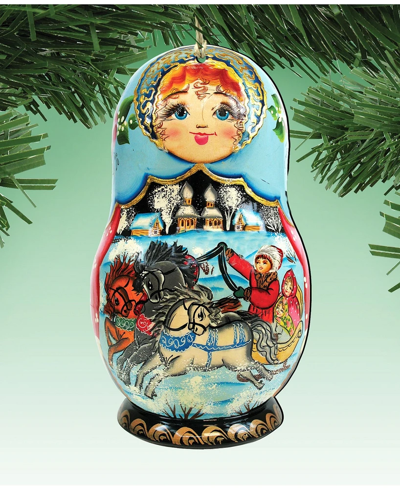 Designocracy Matreshka Doll Wooden Ornaments