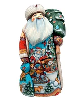 G.DeBrekht Woodcarved Hand Painted Santa Helpers Figurine