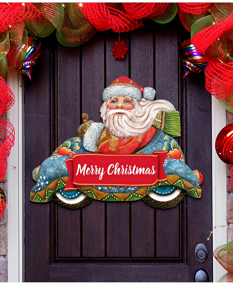 Designocracy Merry Christmas Santa Door Hanger