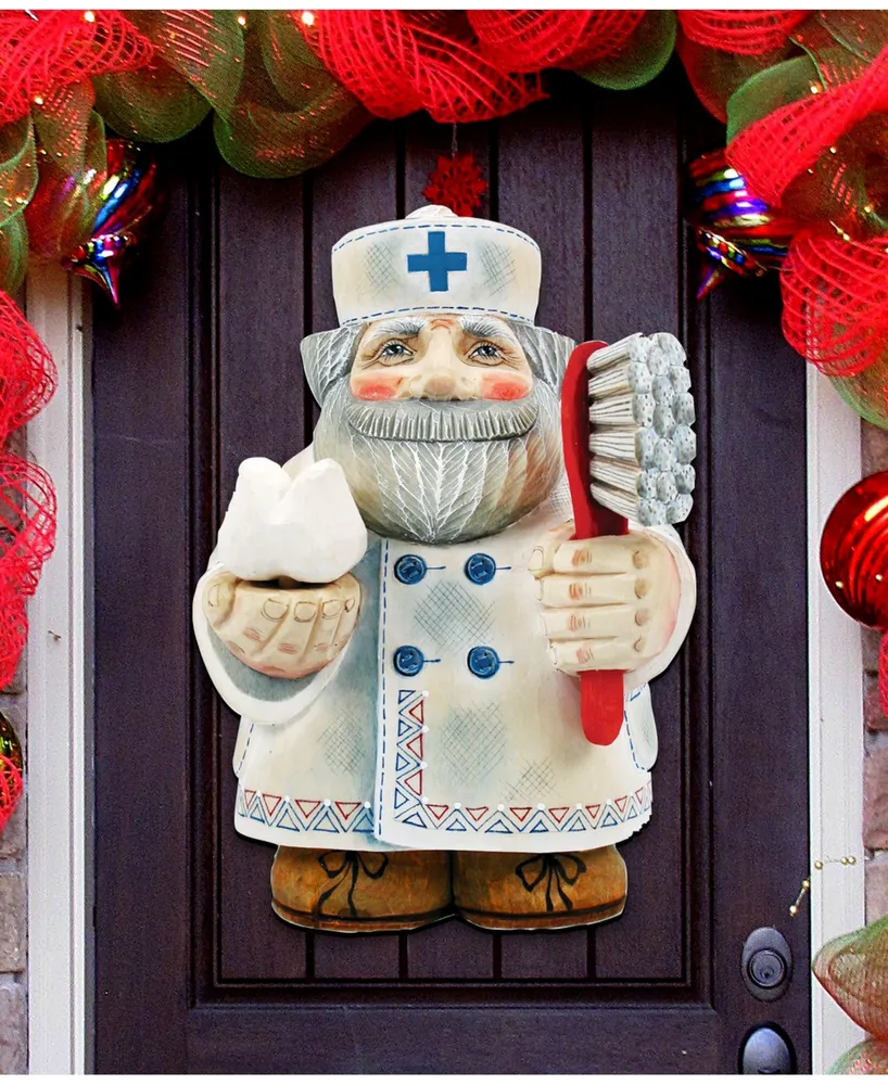 Designocracy Dentist Door Christmas Door Hanger