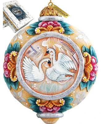 G.DeBrekht Hand Painted Scenic Ornament Swans Ornament