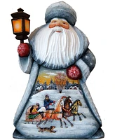 G.DeBrekht Woodcarved Hand Painted Old World Santa Troika Figurine