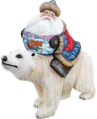 G.DeBrekht Woodcarved Hand Painted Dr Zhivago Santa Figurine