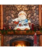 Designocracy Northern Light Santa Christmas Door Hanger