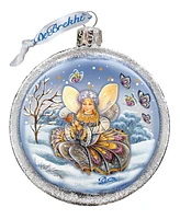 G.DeBrekht Fairy Girl Red Ball Hand Painted Glass Ornament