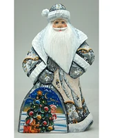 G.DeBrekht Woodcarved Hand Painted Christmas Tree Dancing Santa Figurine