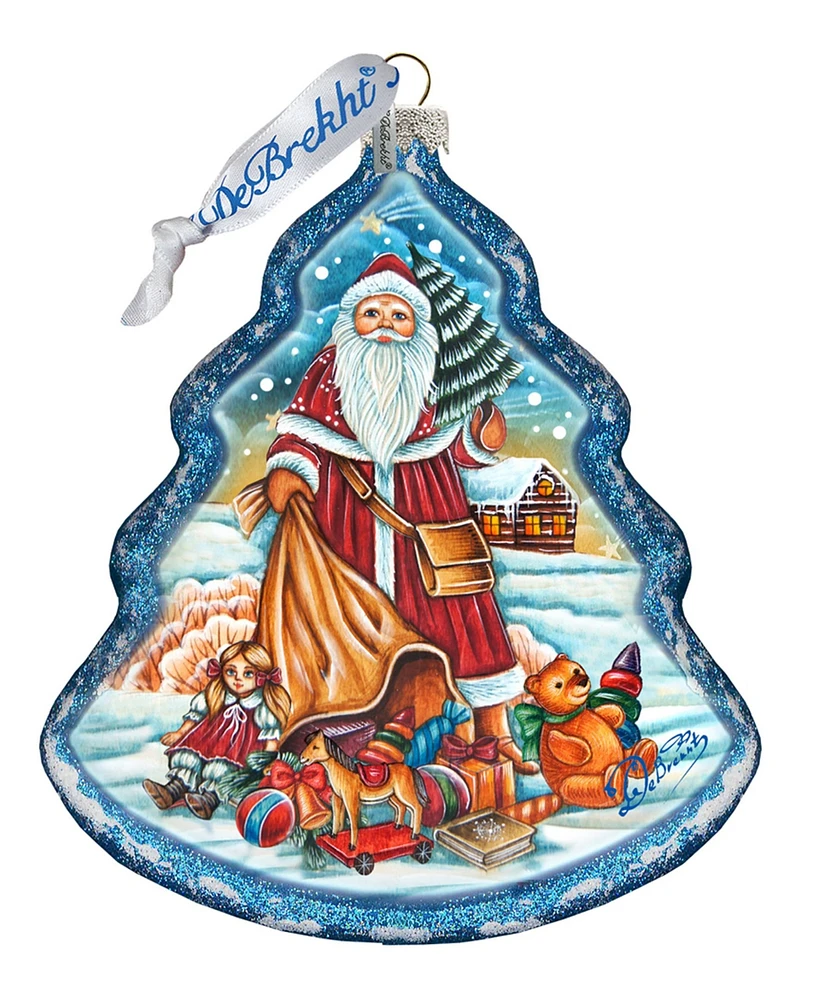 G.DeBrekht Nordic Santa Tree Glass Ornament