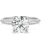 Charles & Colvard Moissanite Knife-Edge Engagement Ring (2-1/4 ct. t.w. Dew) 14k White Gold