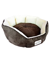 Armarkat Cozy Pet Bed for Cats and Extra Small Dogs, Mocha/Beige