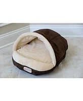 Armarkat Slipper Shape Cat Bed for Indoor Cats & Dogs, Mocha/Beige - Waterproof and Skid-Free Base