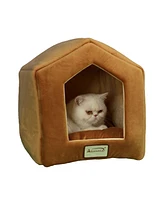 Armarkat Small Indoor Cat house, Cat Beds With Mat, MachIne Washable, C27CZS/Mh, Earth Brown and Beige