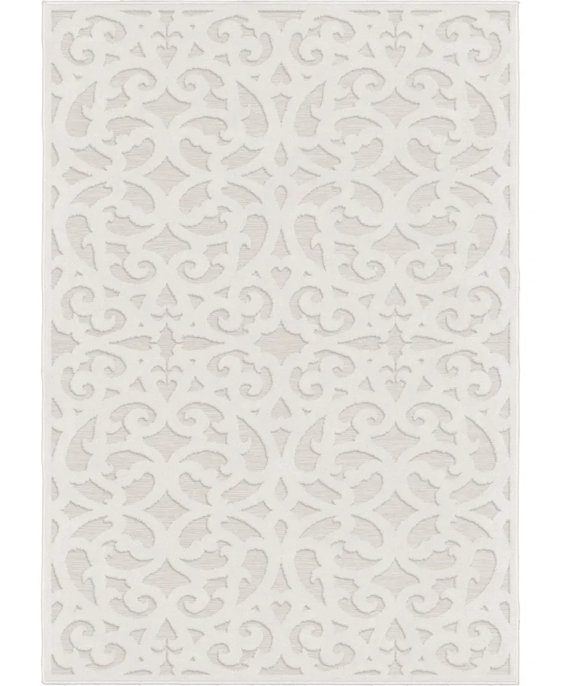 Closeout! Edgewater Living Bourne Seaborn Neutral 7'9" x 10'10" Outdoor Area Rug
