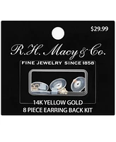 8-Pc. Set Earring Backs in White Plastic & 14k Gold