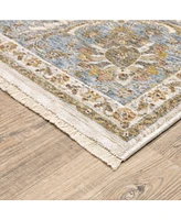 Jhb Designs Kumar Kum08 Ivory and Blue 6'7" x 9'6" Area Rug